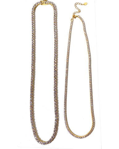 Tennis Necklaces in Gold-fill