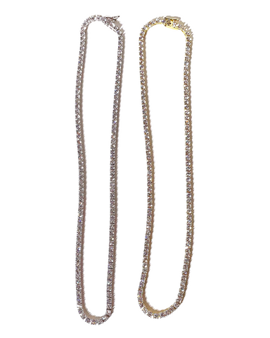 Medium Stone Tennis Necklaces - Gold or Silver