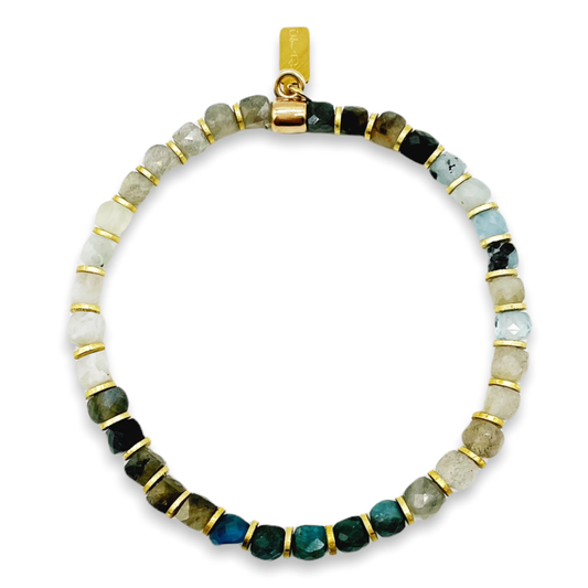 Squared Bead Natural Gemstone Bracelet 1