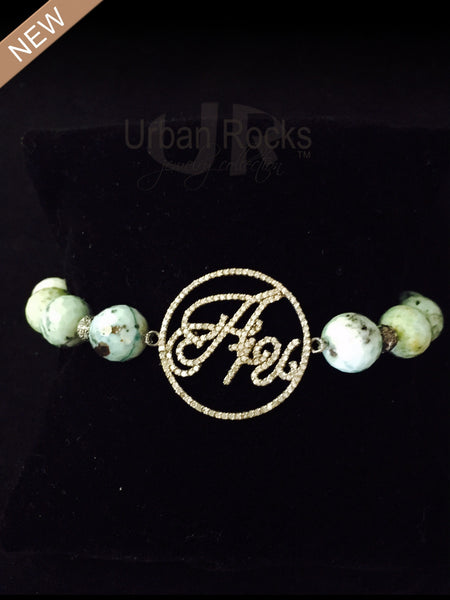 Black Diamond Autism Design Logo Bracelet