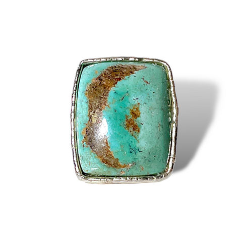 Silver Turquoise Square Ring