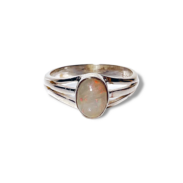 Oval Opal on Sterling Silver Ring