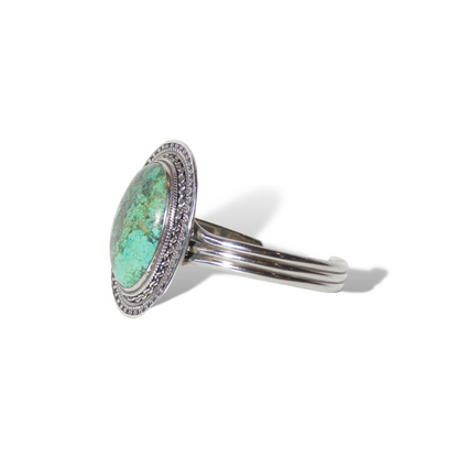 Turquoise Oval Cuff in Sterling Silver