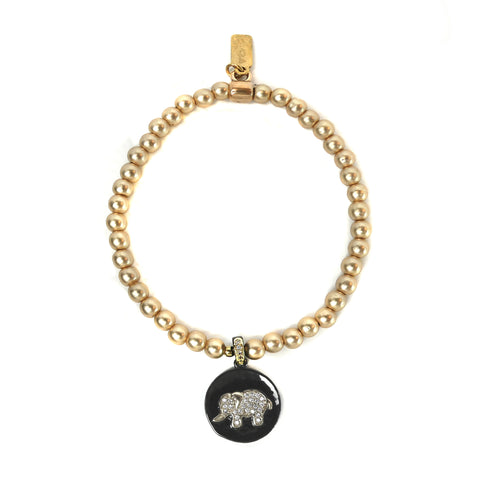 Pave Elephant Charm Bracelet