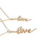 14K Gold Cursive Pave Love Necklace