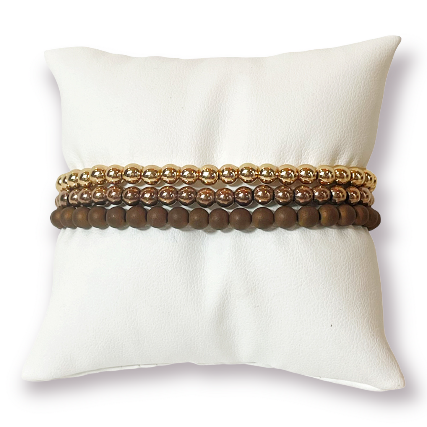 One Ombré Natural Hematite or Pyrite Beaded Bracelet