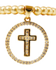 White Enamel Cross Charm Bracelet