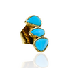 Three Stone Turquoise Adjustable Ring