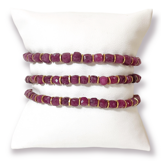 One Ruby Natural Gemstone Bracelet