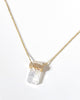 14K Gold Pave Vertical Gemstone Bar Necklace