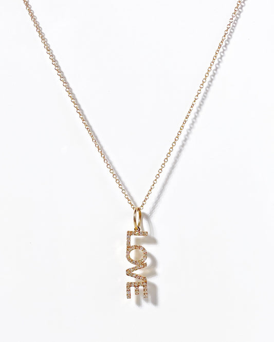 14k Vertical Love Necklace
