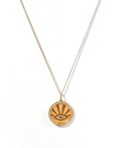 14K Gold Protective Eye Necklace