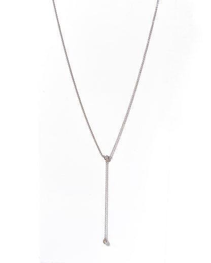 14K White Gold Bezel Y Necklaces