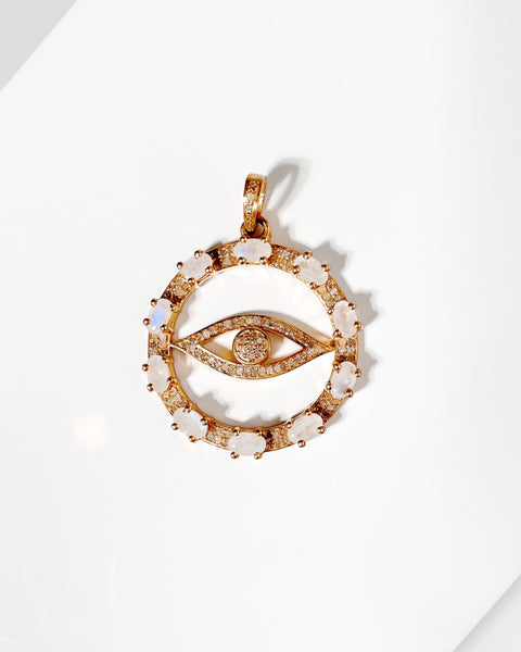 Diamond & Opal Protective Eye Pendant