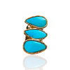 Three Stone Turquoise Adjustable Ring