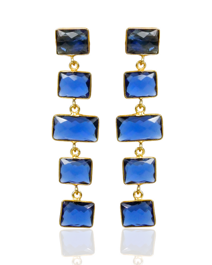 Squared Nude Gemstone Drop Earrings