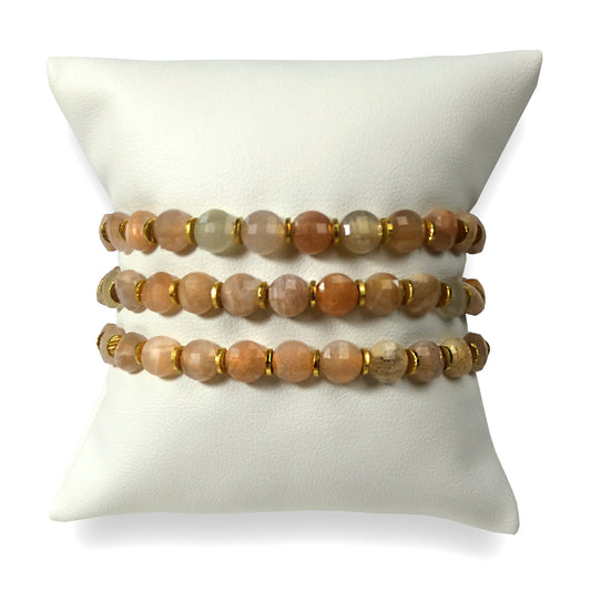 One Mixed Pink Moonstone Bracelet