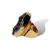 Gold Beautiful Black Druzy Ring