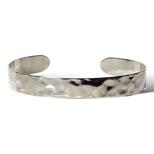Thin Sterling Silver Hammered Cuff
